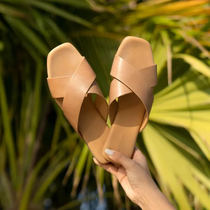 Nisolo Sandals Women Catalina Slide Sandal Almond Nisolo Sandals Women Catalina Slide Sandal Almond