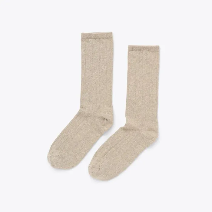 Nisolo Socks Women Cotton Crew Sock Oat