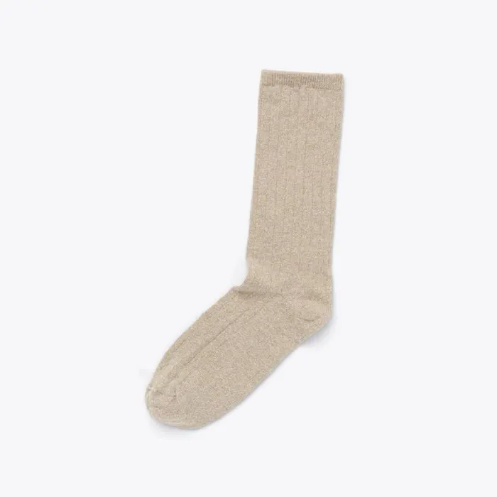 Nisolo Socks Women Cotton Crew Sock Oat Nisolo Socks Women Cotton Crew Sock Oat