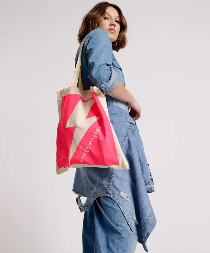 One Teaspoon Bags PINK LIGHTNING BOLT TOTE BAG 8211 Women