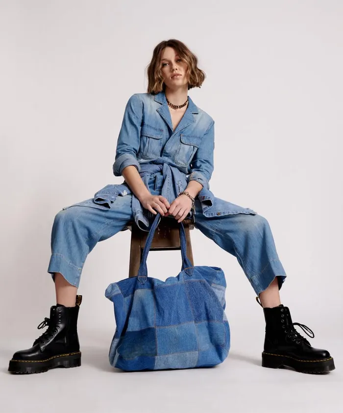 One Teaspoon Bags VINTAGE REWORKED PATCHWORK DENIM BAG 8211 Women