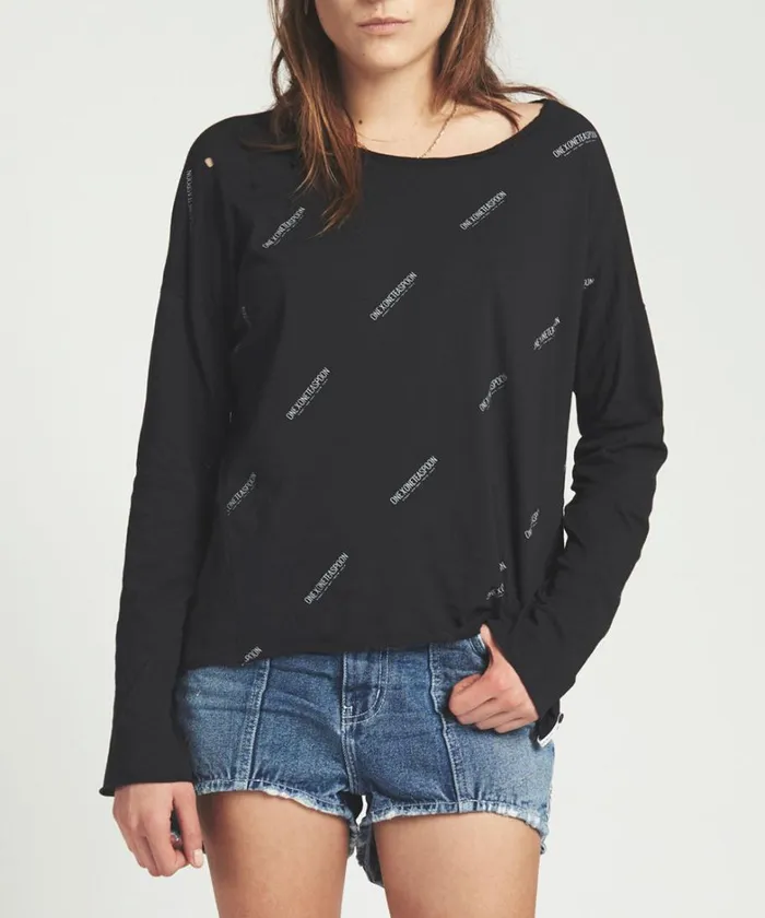 One Teaspoon Basic Tees SIGNATUREVALENTINELONGSLEEVE TEE 8211 Women