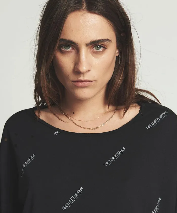 One Teaspoon Basic Tees SIGNATUREVALENTINELONGSLEEVE TEE 8211 Women