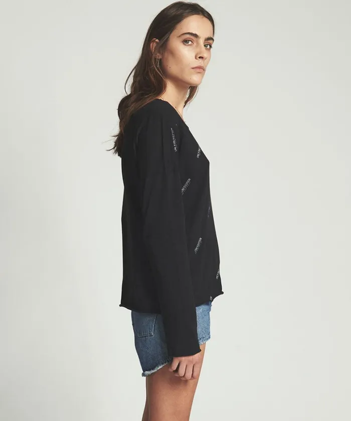 One Teaspoon Basic Tees SIGNATUREVALENTINELONGSLEEVE TEE 8211 Women