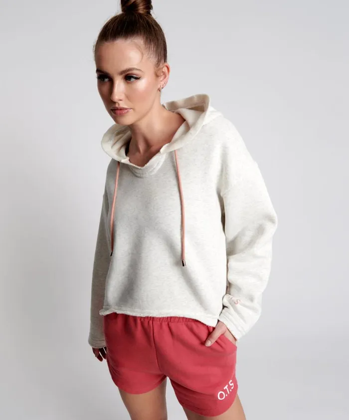 One Teaspoon Hoodies And Sweats OTS WHITE MARL VOYAGER HOODY 8211 Women