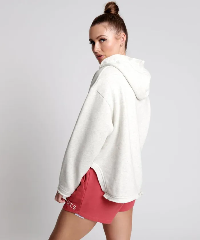 One Teaspoon Hoodies And Sweats OTS WHITE MARL VOYAGER HOODY 8211 Women