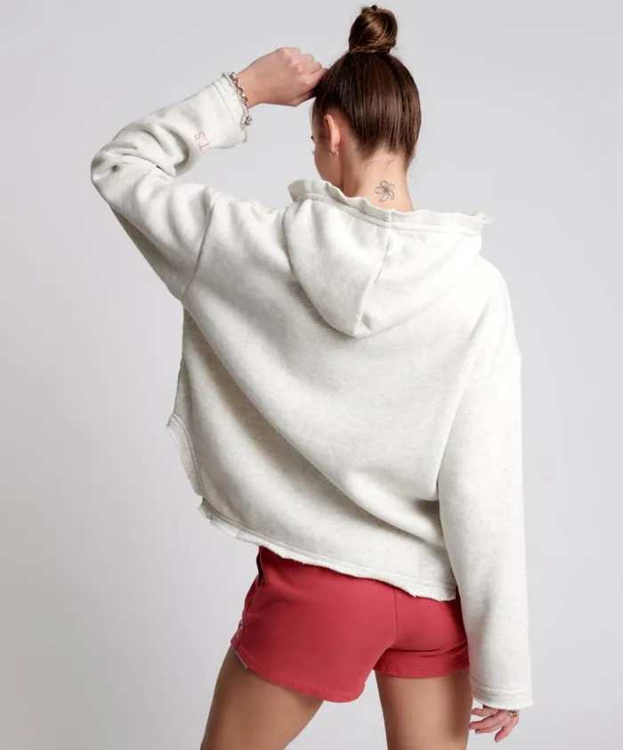 One Teaspoon Hoodies And Sweats OTS WHITE MARL VOYAGER HOODY 8211 Women