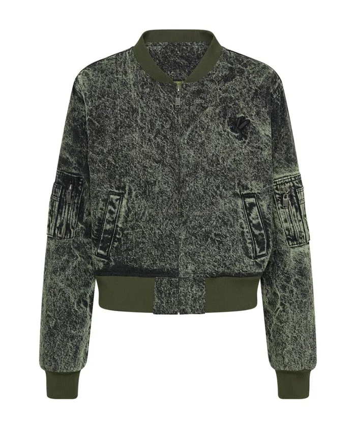 One Teaspoon Jackets BLACK KHAKI DENIM BOMBER JACKET 8211 Women One Teaspoon Jackets BLACK KHAKI DENIM BOMBER JACKET 8211 Women
