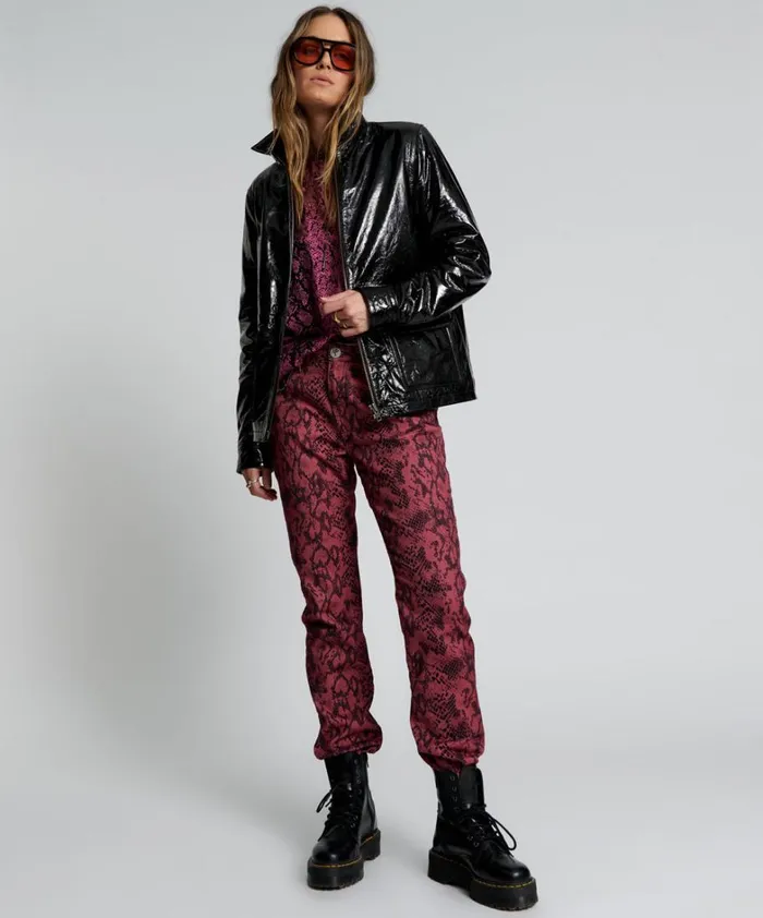 One Teaspoon Jackets BLACK OUT PATENT LEATHER JACKET 8211 Women