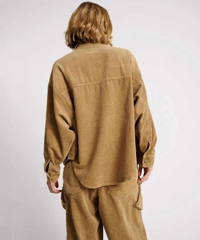 One Teaspoon Jackets CAMEL CORDRUOY STUDDED DARIA SHACKET 8211 Women One Teaspoon Jackets CAMEL CORDRUOY STUDDED DARIA SHACKET 8211 Women