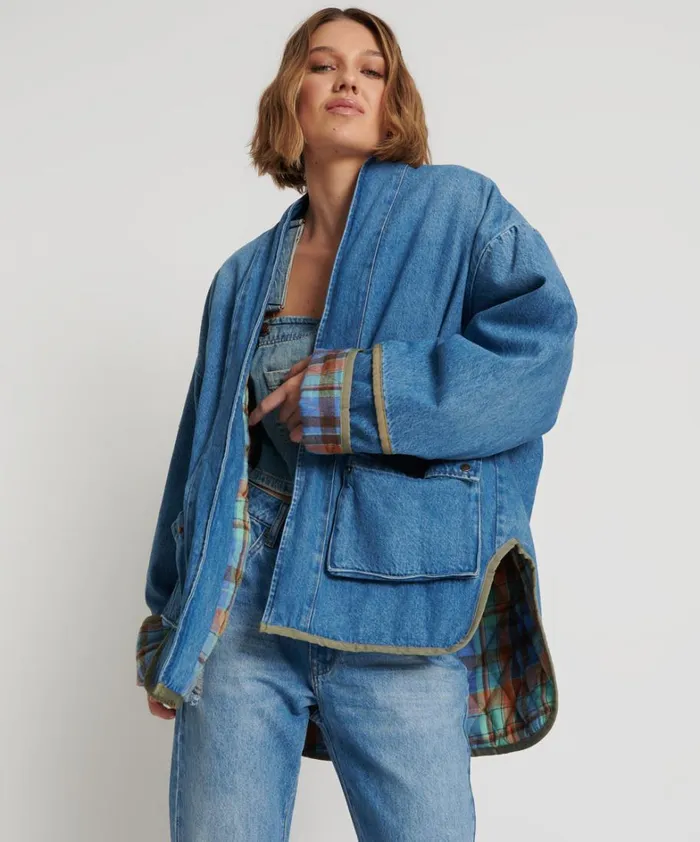 One Teaspoon Jackets KIMONO DENIM QUILTED JACKET 8211 Women
