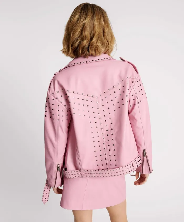 One Teaspoon Jackets RIZZO PINK STUDDED LEATHER MOTO JACKET 8211 Women One Teaspoon Jackets RIZZO PINK STUDDED LEATHER MOTO JACKET 8211 Women