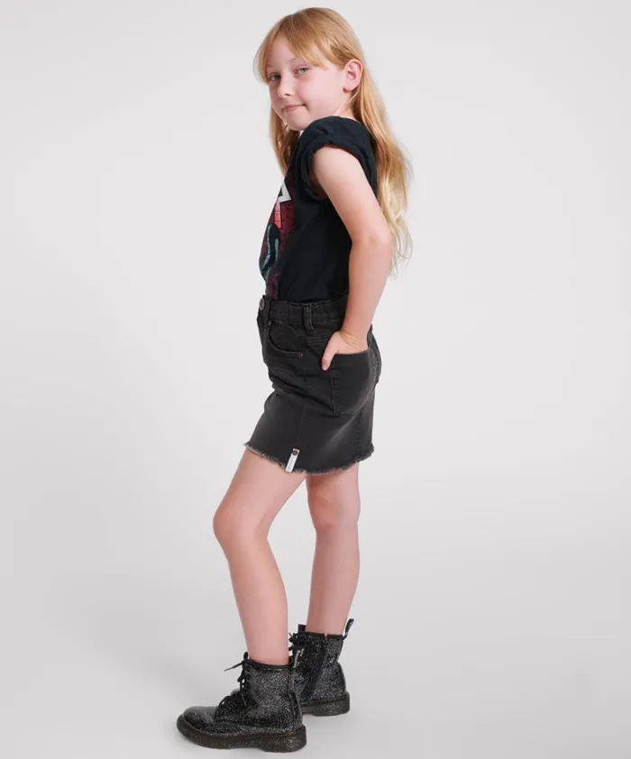 One Teaspoon Kids KIDS BLACK PUNK 2020 MINI HIGH WAIST DENIM SKIRT 8211 Kids One Teaspoon Kids KIDS BLACK PUNK 2020 MINI HIGH WAIST DENIM SKIRT 8211 Kids