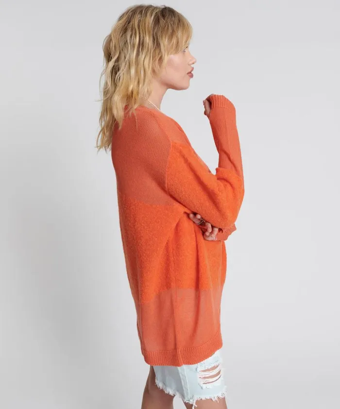 One Teaspoon Knitwear SHATTERED CREW KNIT SWEATER ORANGE 8211 Women One Teaspoon Knitwear SHATTERED CREW KNIT SWEATER ORANGE 8211 Women