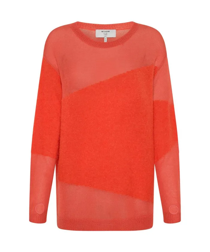 One Teaspoon Knitwear SHATTERED CREW KNIT SWEATER ORANGE 8211 Women One Teaspoon Knitwear SHATTERED CREW KNIT SWEATER ORANGE 8211 Women