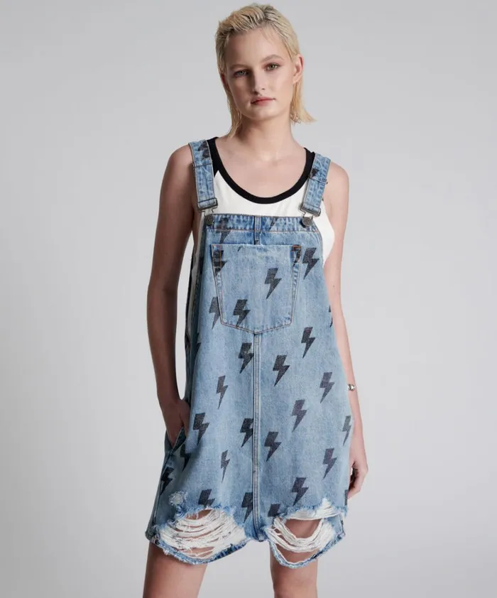 One Teaspoon Midi and Maxi Dresses BLUE LIGHTNING PINI DENIM DRESS 8211 Women