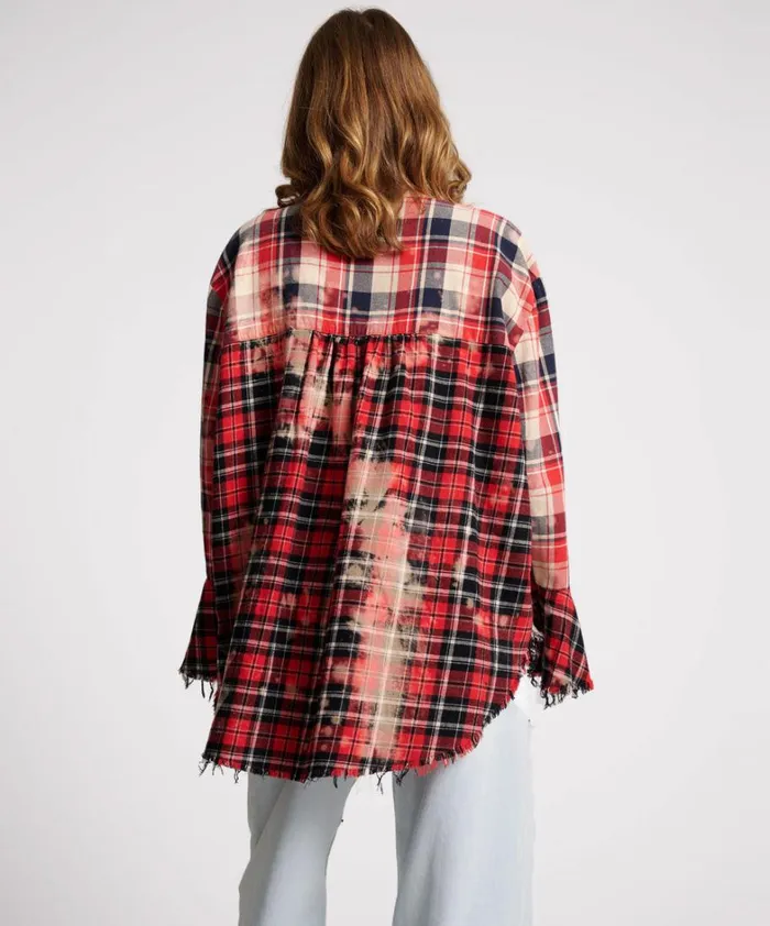 One Teaspoon Shirts BLEACHED CHECK FANTASIE SHIRT 8211 Women One Teaspoon Shirts BLEACHED CHECK FANTASIE SHIRT 8211 Women