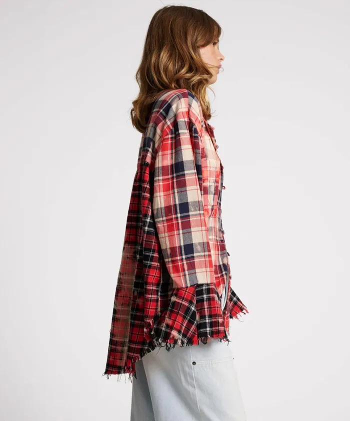 One Teaspoon Shirts BLEACHED CHECK FANTASIE SHIRT 8211 Women One Teaspoon Shirts BLEACHED CHECK FANTASIE SHIRT 8211 Women