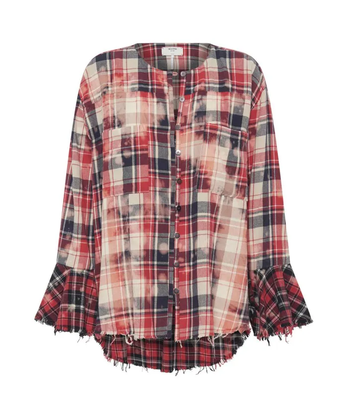 One Teaspoon Shirts BLEACHED CHECK FANTASIE SHIRT 8211 Women One Teaspoon Shirts BLEACHED CHECK FANTASIE SHIRT 8211 Women