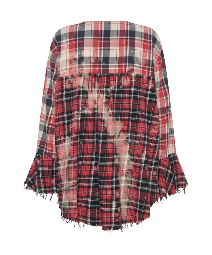 One Teaspoon Shirts BLEACHED CHECK FANTASIE SHIRT 8211 Women One Teaspoon Shirts BLEACHED CHECK FANTASIE SHIRT 8211 Women