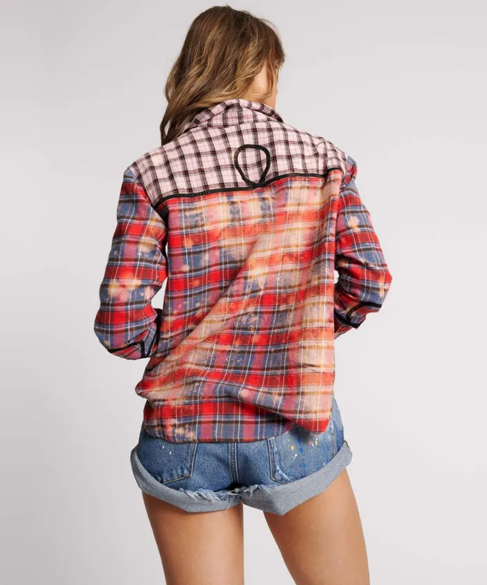 One Teaspoon Shirts DISTRESSED FLANNEL WESTERN SHIRT 8211 Women One Teaspoon Shirts DISTRESSED FLANNEL WESTERN SHIRT 8211 Women