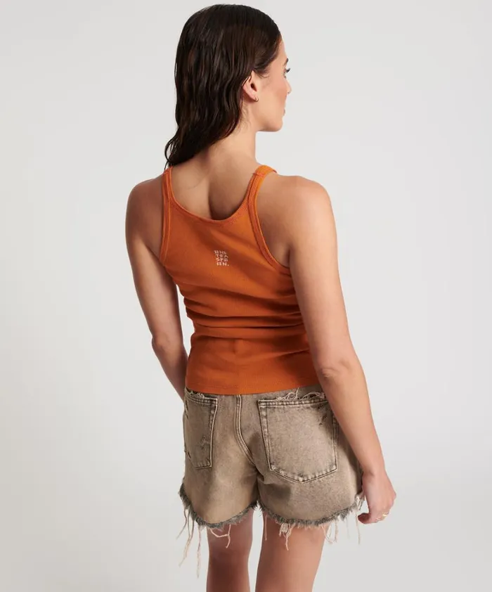 One Teaspoon Tees and Tanks BURNT ORANGE RIBBED TANK TOP 8211 Women One Teaspoon Tees and Tanks BURNT ORANGE RIBBED TANK TOP 8211 Women