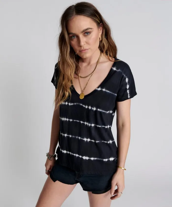 One Teaspoon Tees and Tanks ECLIPSE HAND DYED ORGANIC SCOOP NECK TEE 8211 Women One Teaspoon Tees and Tanks ECLIPSE HAND DYED ORGANIC SCOOP NECK TEE 8211 Women