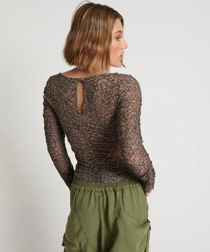 One Teaspoon Tops CAMO NIGHT FEVER LONGSLEEVE MESH TOP 8211 Women One Teaspoon Tops CAMO NIGHT FEVER LONGSLEEVE MESH TOP 8211 Women