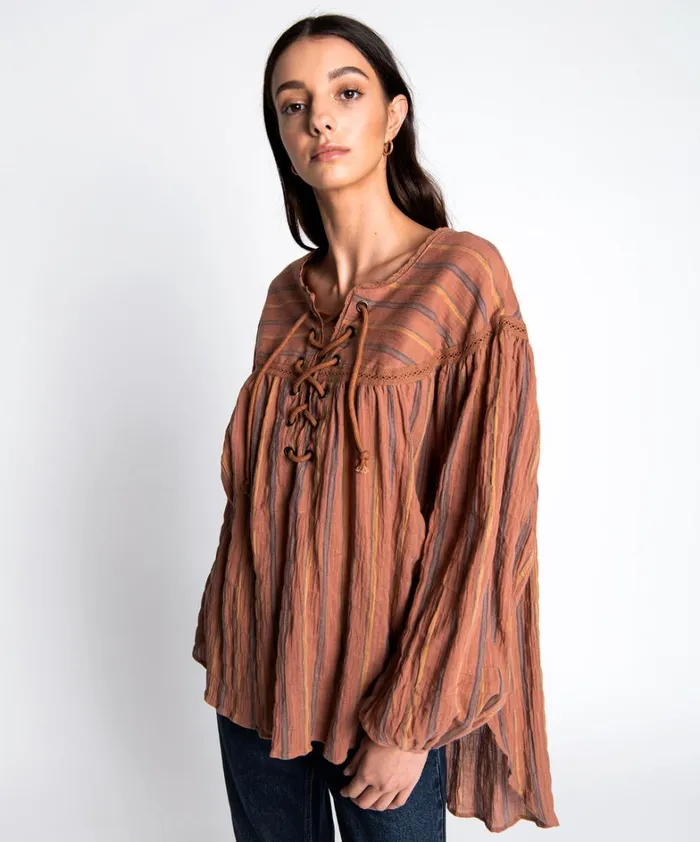 One Teaspoon Tops DESERT STRIPE TANGIERS TUNIC 8211 Women One Teaspoon Tops DESERT STRIPE TANGIERS TUNIC 8211 Women