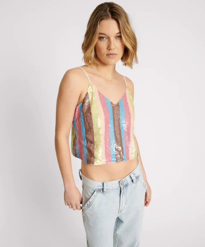 One Teaspoon Tops HAND SEQUIN IBIZA LUXE PARTY CAMI TOP 8211 Women One Teaspoon Tops HAND SEQUIN IBIZA LUXE PARTY CAMI TOP 8211 Women