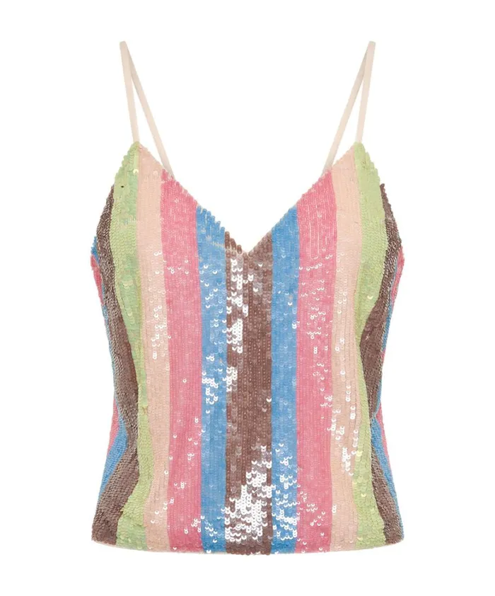 One Teaspoon Tops HAND SEQUIN IBIZA LUXE PARTY CAMI TOP 8211 Women One Teaspoon Tops HAND SEQUIN IBIZA LUXE PARTY CAMI TOP 8211 Women