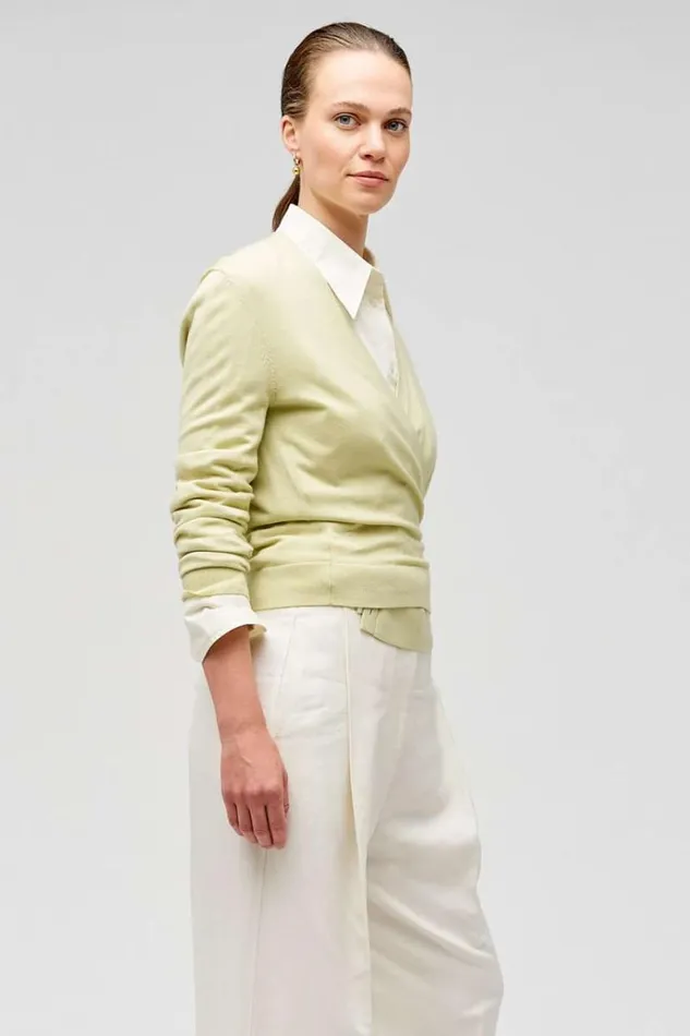 Oroton Knitwear Women Wrap Cardigan Fennel
