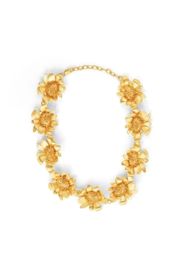 Oroton Necklaces Jewellery Peony Necklace Worn Gold
