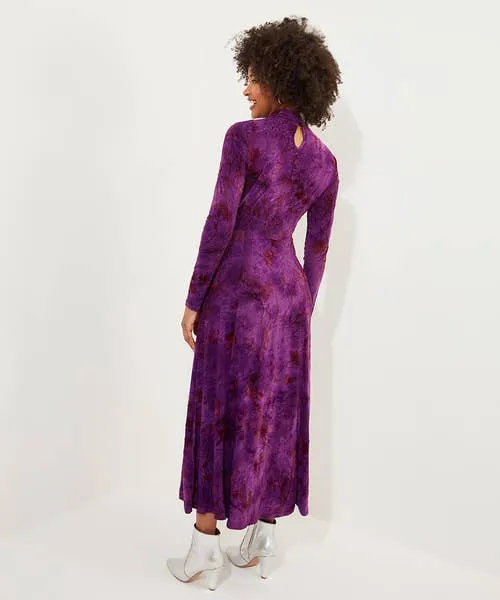 Petite Collection Joebrowns Apparel Truly Remarkable Flocked Jersey Dress Purple