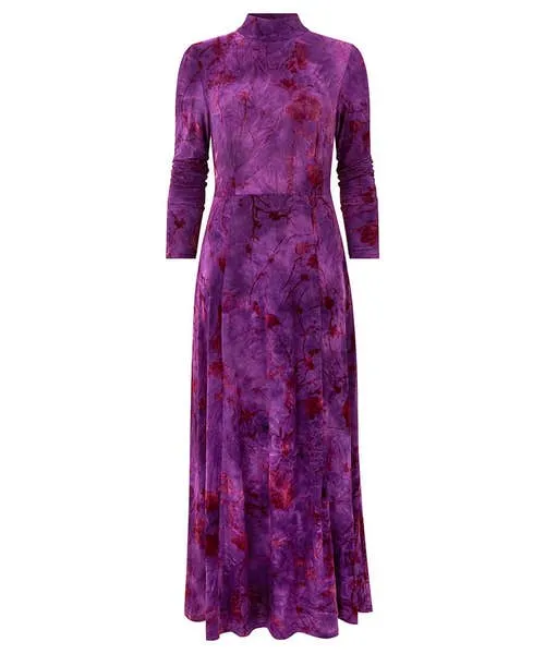 Petite Collection Joebrowns Apparel Truly Remarkable Flocked Jersey Dress Purple