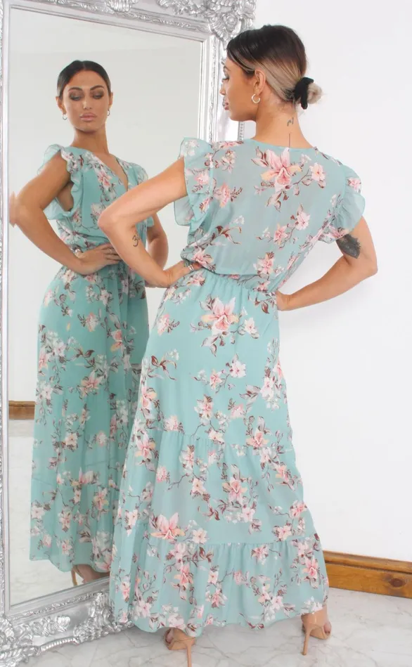Pixie Mint Floral Wrap Maxi Dress Women Missfiga Wrap Dresses Pixie Mint Floral Wrap Maxi Dress Women Missfiga Wrap Dresses