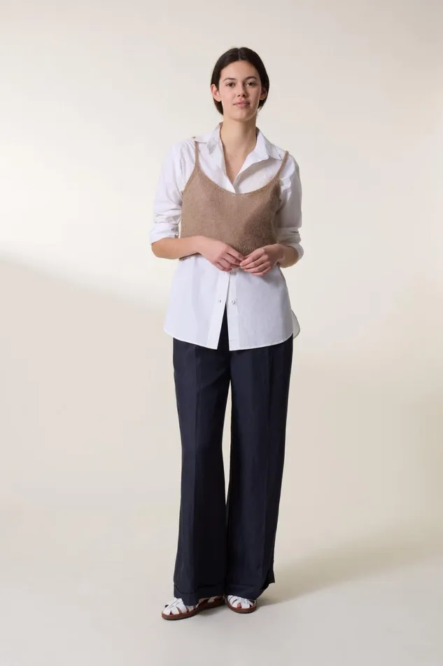 Pulls and Vests Women Leon and Harper Mia Plain Top Beige