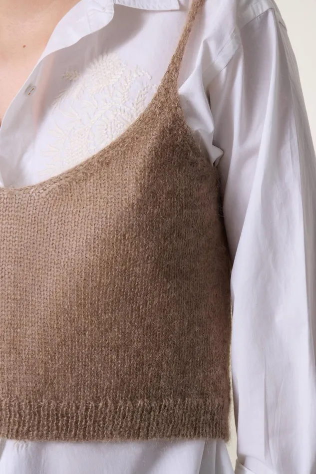 Pulls and Vests Women Leon and Harper Mia Plain Top Beige