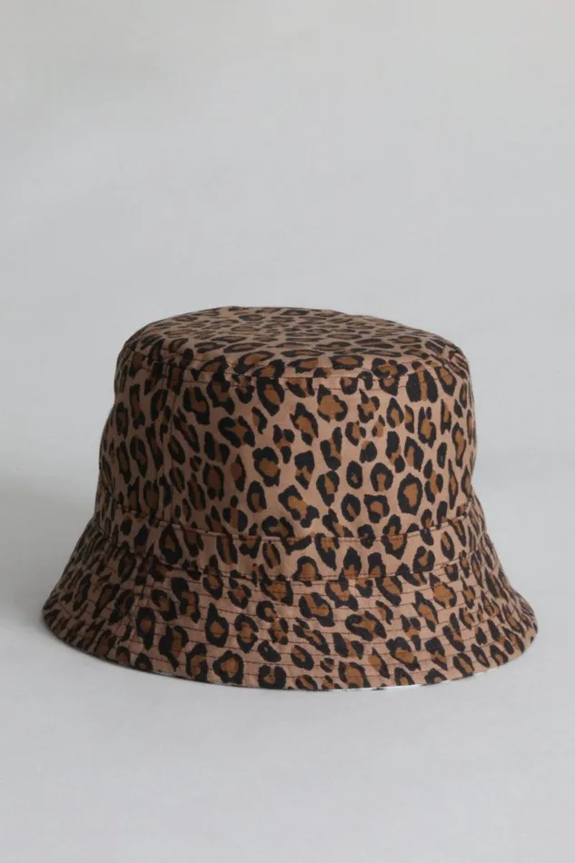 R13 Accessories Men Reversible Bucket Hat 8211 Pale Blue Tiger With Leopard