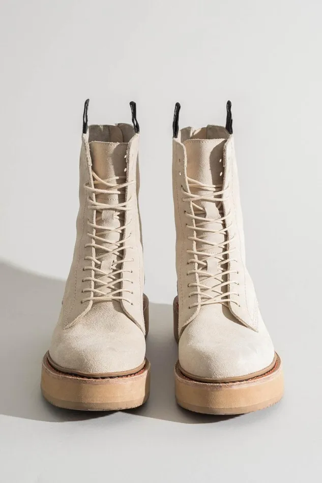 R13 Boots Women SINGLE STACK BOOT 8211 KHAKI SUEDE R13 Boots Women SINGLE STACK BOOT 8211 KHAKI SUEDE