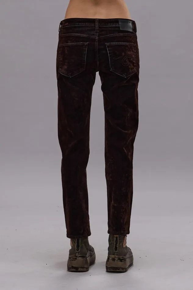 R13 Boy Straight Women BOY STRAIGHT JEAN 8211 FLOCKED BROWN