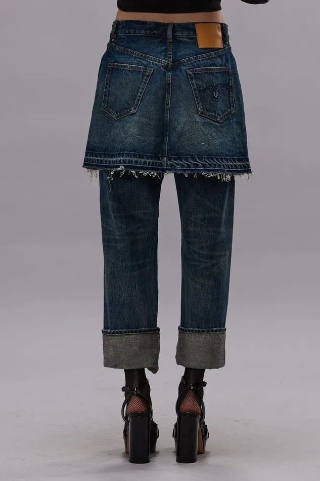R13 Boyfriend Women ROMEO DOUBLE CLASSIC 8211 ASPEN SELVEDGE BLUE