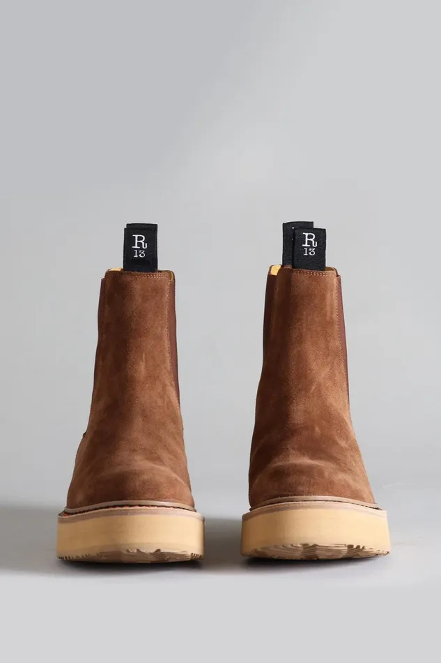 R13 Footwear Men MEN039S SINGLE STACK CHELSEA BOOT 8211 BROWN SUEDE R13 Footwear Men MEN039S SINGLE STACK CHELSEA BOOT 8211 BROWN SUEDE