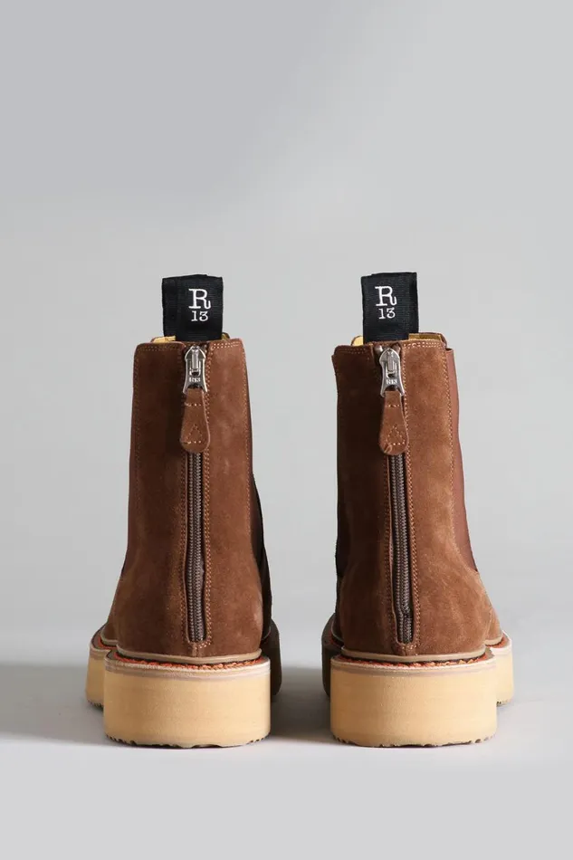 R13 Footwear Men MEN039S SINGLE STACK CHELSEA BOOT 8211 BROWN SUEDE R13 Footwear Men MEN039S SINGLE STACK CHELSEA BOOT 8211 BROWN SUEDE