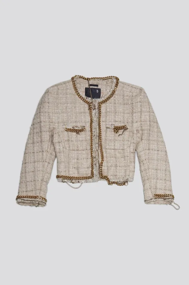 R13 Jackets and Coats Women SQUARE SHOULDER TWEED JACKET 8211 BEIGE