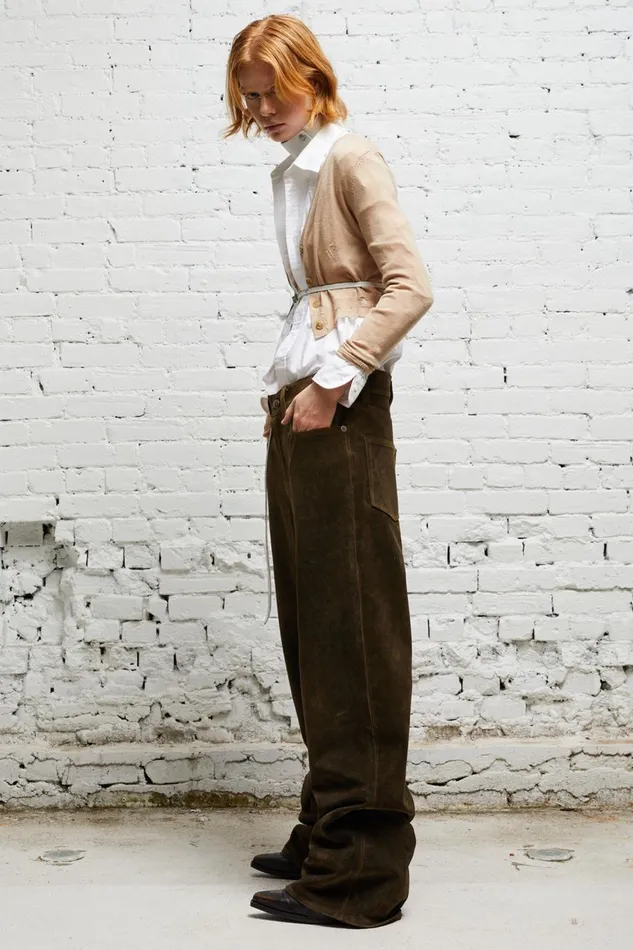 R13 Pants and Shorts Women D039ARCY LOOSE LEATHER PANT 8211 BROWN