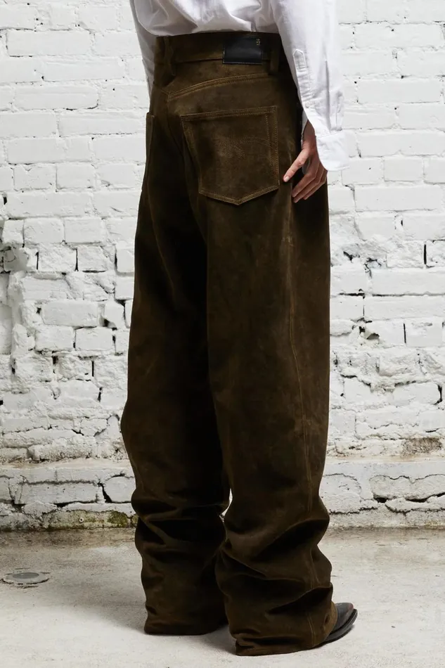 R13 Pants and Shorts Women D039ARCY LOOSE LEATHER PANT 8211 BROWN