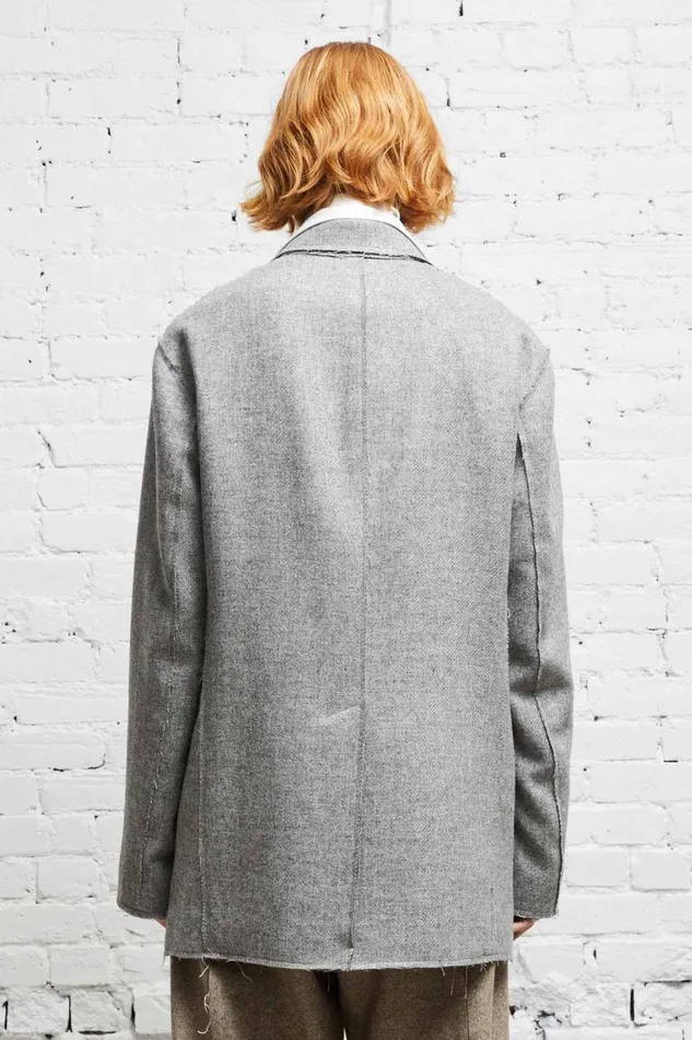 R13 Sale Men RAW CUT BLAZER 8211 LIGHT HEATHER GREY