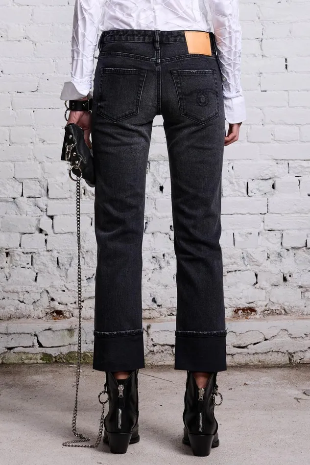 R13 Sale Women BOY STRAIGHT 8211 ATLAS SELVEDGE BLACK