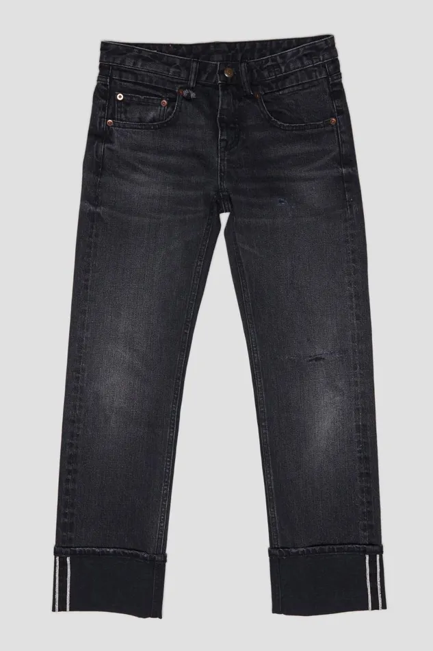 R13 Sale Women BOY STRAIGHT 8211 ATLAS SELVEDGE BLACK